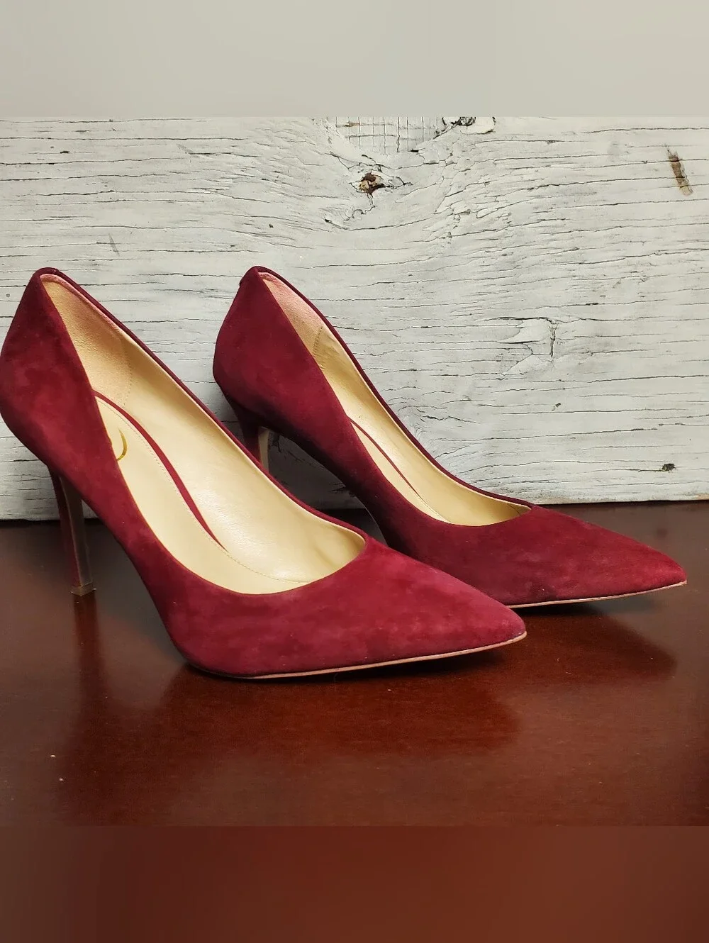 Sam Edelman Hazel Suede Pointed Toe Pumps, Size: 10.5, Bordeaux